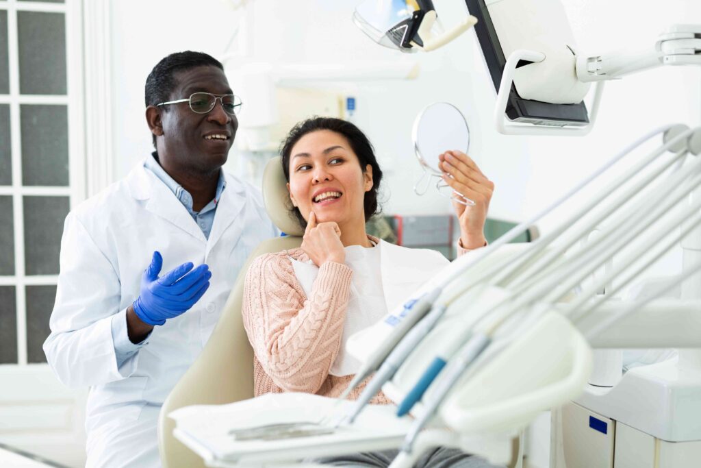 Woman at the dentist